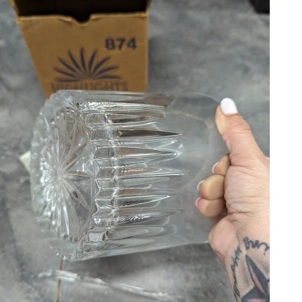 Vintage Princess House Highlights Lead Crystal Ice Bucket and Tongs in Box